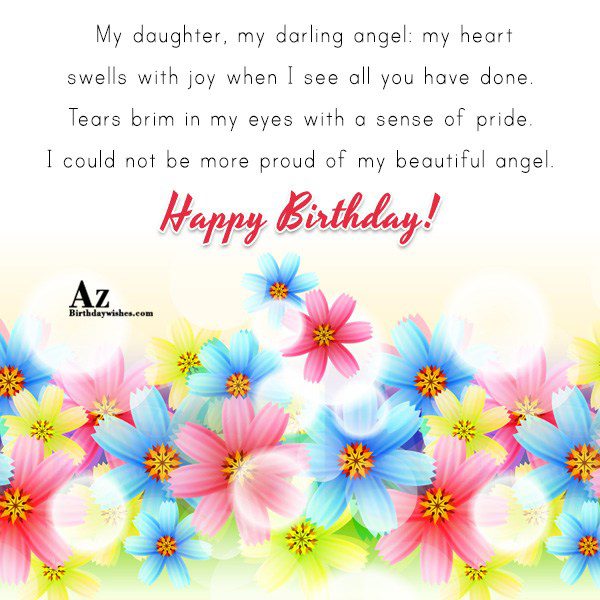 My daughter my darling angel my heart swells with… - AZBirthdayWishes.com